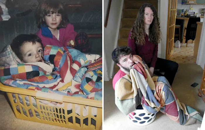 My Brother And I Recreated Our Childhood Photos For Our Parents' 30th Anniversary