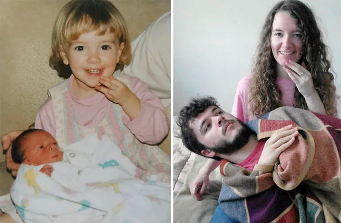 My Brother And I Recreated Our Childhood Photos For Our Parents' 30th Anniversary