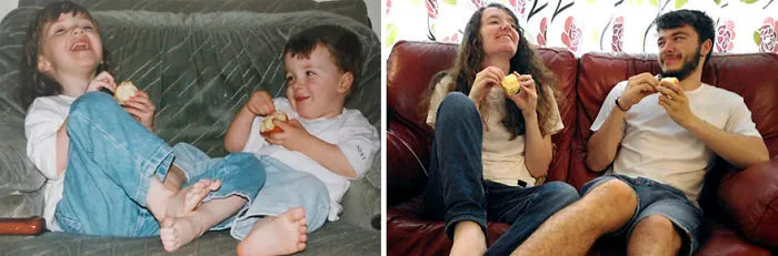 My Brother And I Recreated Our Childhood Photos For Our Parents' 30th Anniversary