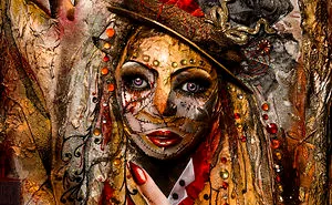 Mixed Media Ringmaster Created On Canvas With Modroc, Paper & Paints For Circus