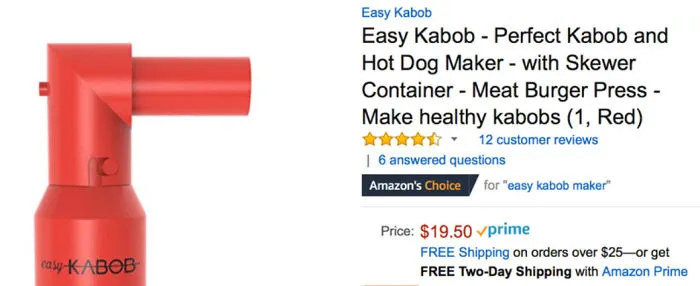 Easy Kabob Earns Amazon's Choice Badge During First Month Of Launch!