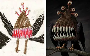 What Happens When Professional Artists Recreate Kids' Monster Doodles In Their Own Unique Style