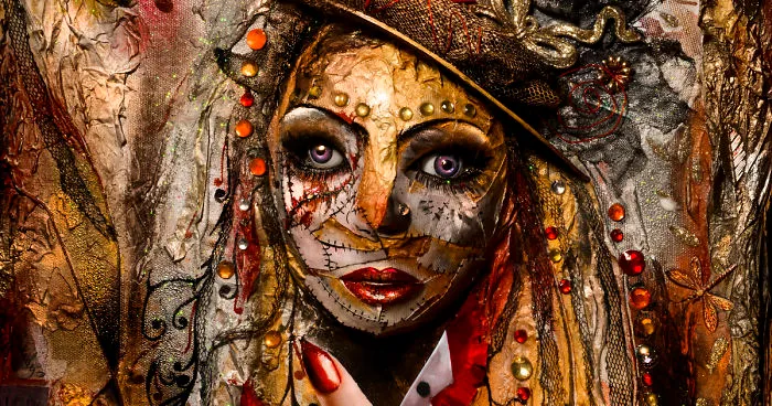 Mixed Media Ringmaster Created On Canvas With Modroc, Paper & Paints For Circus