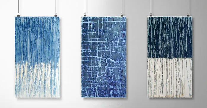 I Capture The Pattern Of The Rain Using Cyanotype