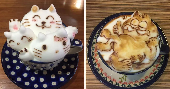 Coffee Artist Creates Impressive 3D Latte Art And It's Too Cute To Drink