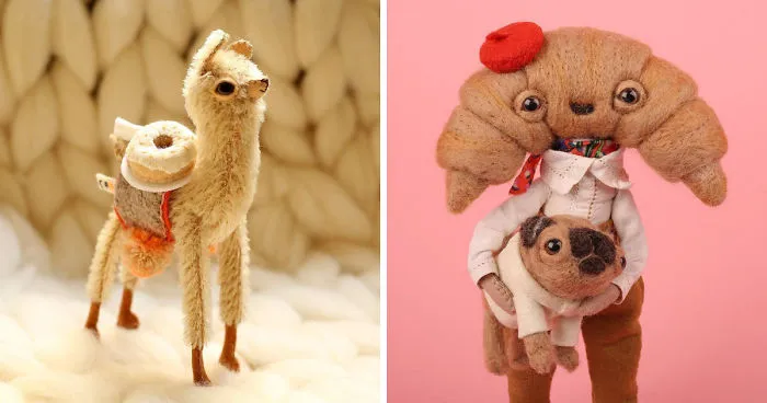 You Will Surely Want To Have A-Meet The Friendly Animals Made In Felt By The Artist Cat Rabbit