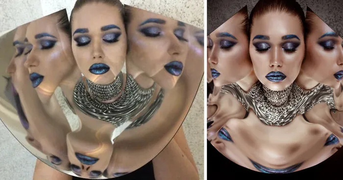 I Used Plastic Safety Mirror For Beauty Photoshoot, This Is What Happened