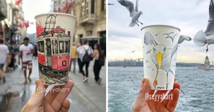 I Show The Story Of Ancient Istanbul By Drawing It On Cups
