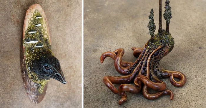 Fantasy Creature Sculptures And Figurines, Made With Polymer Clay