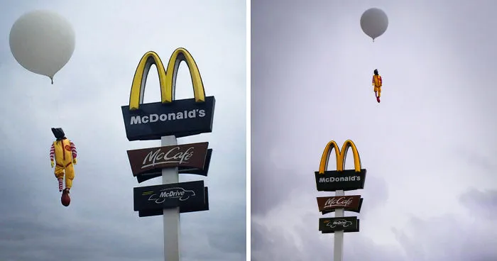 I Hanged Ronald McDonald Above McDonald’s Restaurant To Draw Attention To Shocking Facts