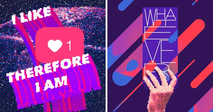 I Make Vaporwave Inspired Posters Exploring Communication In Digital World Every Day