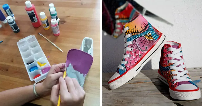 After Spending The Whole Weekend Painting I Came Up With These Shoes