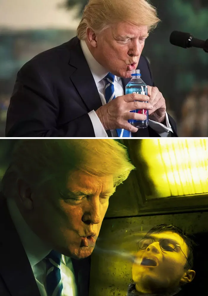Trump Drinking Water