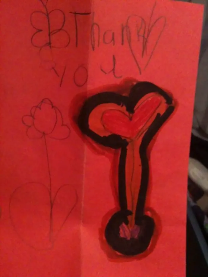 I Used To Volunteer At A Local Kindergarten. One Of The Kids Made Me This Card