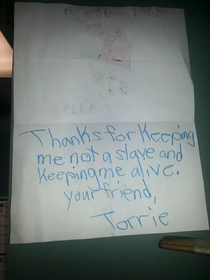 I'm On An Air Force Base In Korea, We Got Christmas Cards From School Kids Last Year And This One Is Hanging In The Office