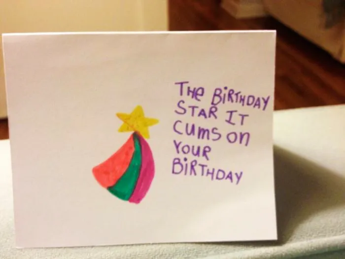 My Friend Got This Card From A Little Kid On Her Birthday