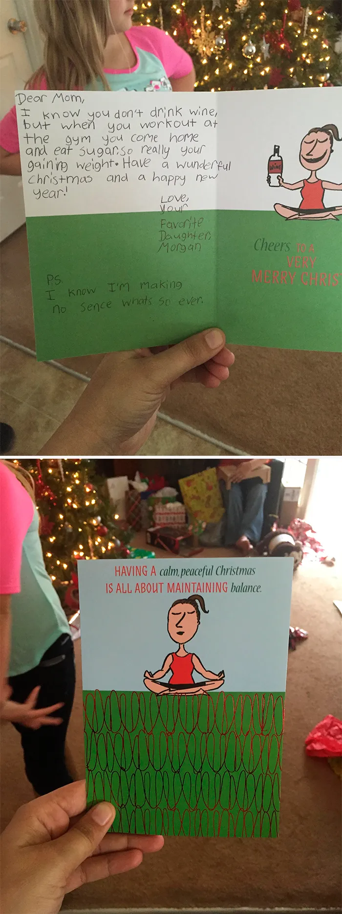This Is The Christmas Card My 9 Year Old Niece Gave My Sister. Kids Are So Painfully Honest