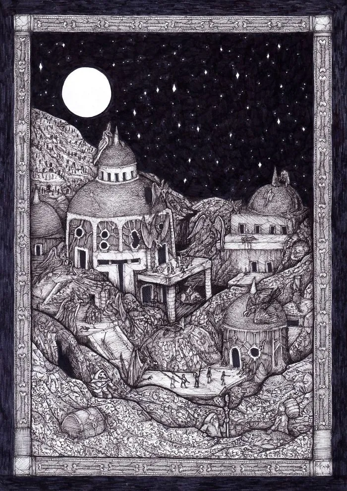 I Draw Intricate Dark Fantasy Drawings Inspired By Classical Artists And Modern Cartoons 