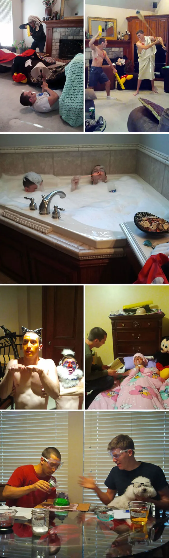 Estábamos cuidándoles la casa a unos amigos, y nos preguntaron si nos divertíamos