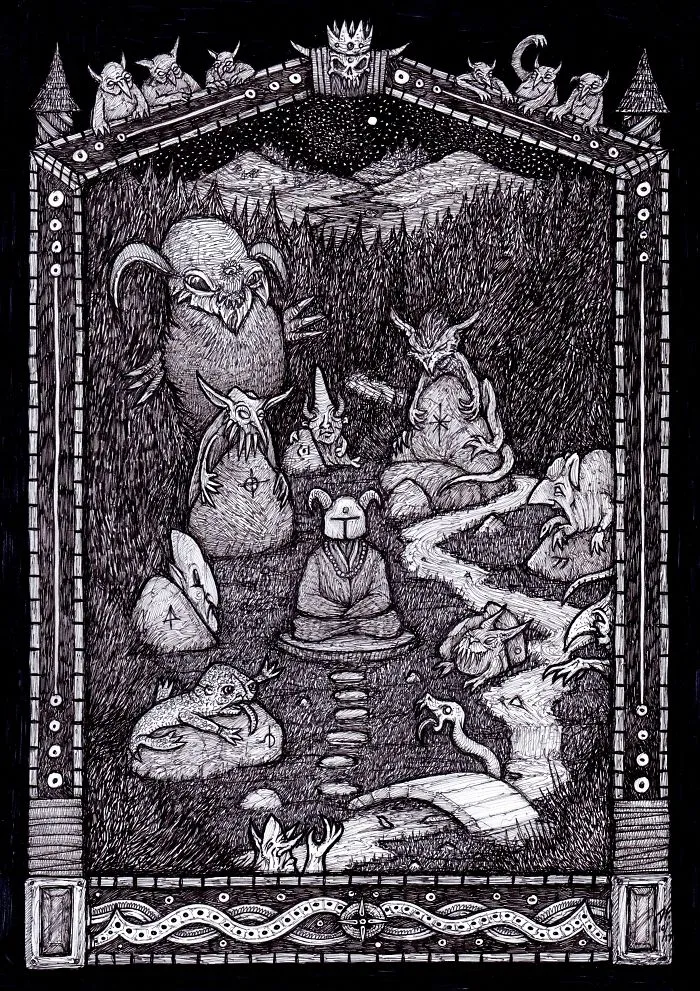 I Draw Intricate Dark Fantasy Drawings Inspired By Classical Artists And Modern Cartoons 