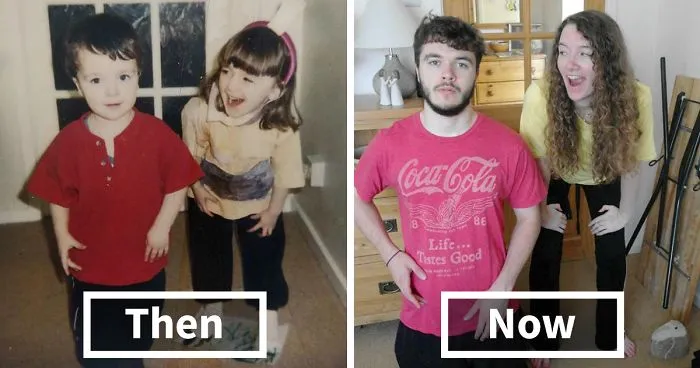 My Brother And I Recreated Our Childhood Photos For Our Parents' 30th Anniversary