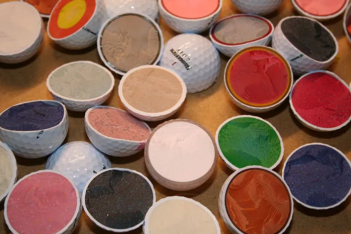 Interior de pelotas de golf