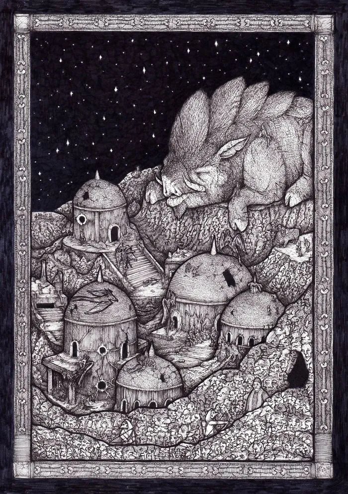 I Draw Intricate Dark Fantasy Drawings Inspired By Classical Artists And Modern Cartoons 