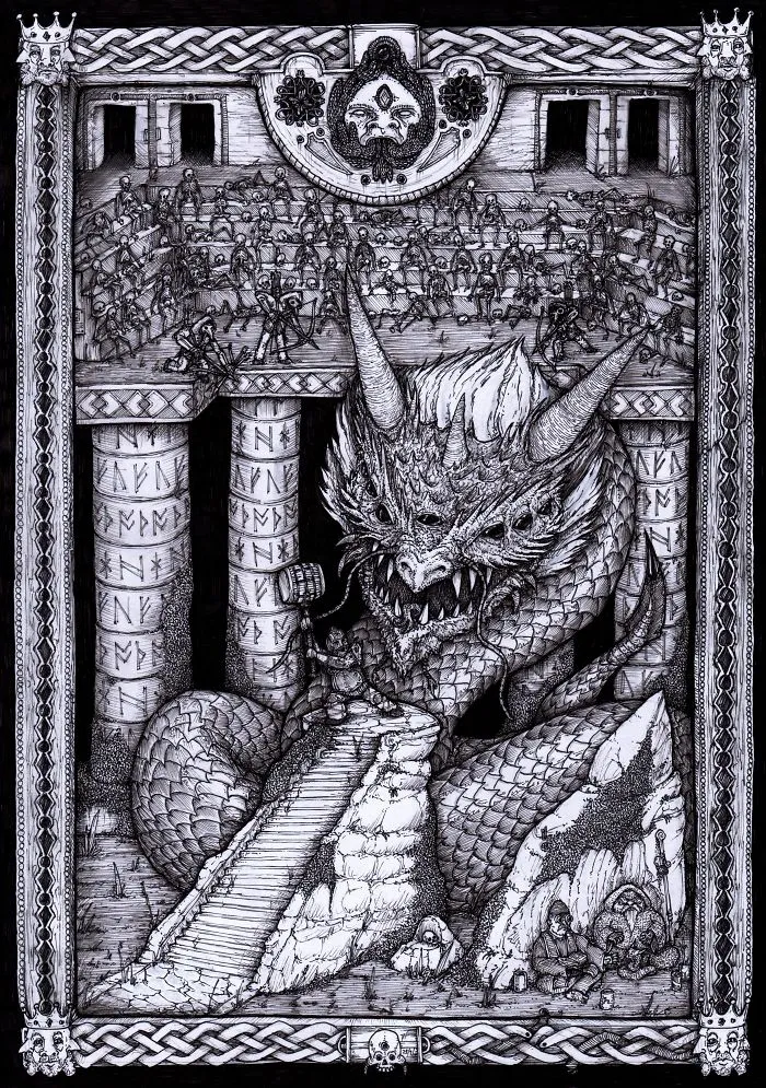 I Draw Intricate Dark Fantasy Drawings Inspired By Classical Artists And Modern Cartoons 