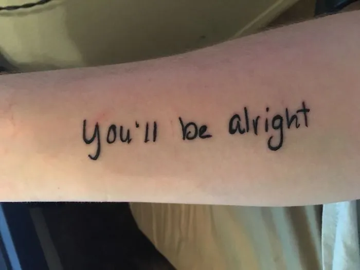 My First Tattoo Had To Be A Sentimental One, My Moms Favorite Saying To Me In Her Hand Writing!