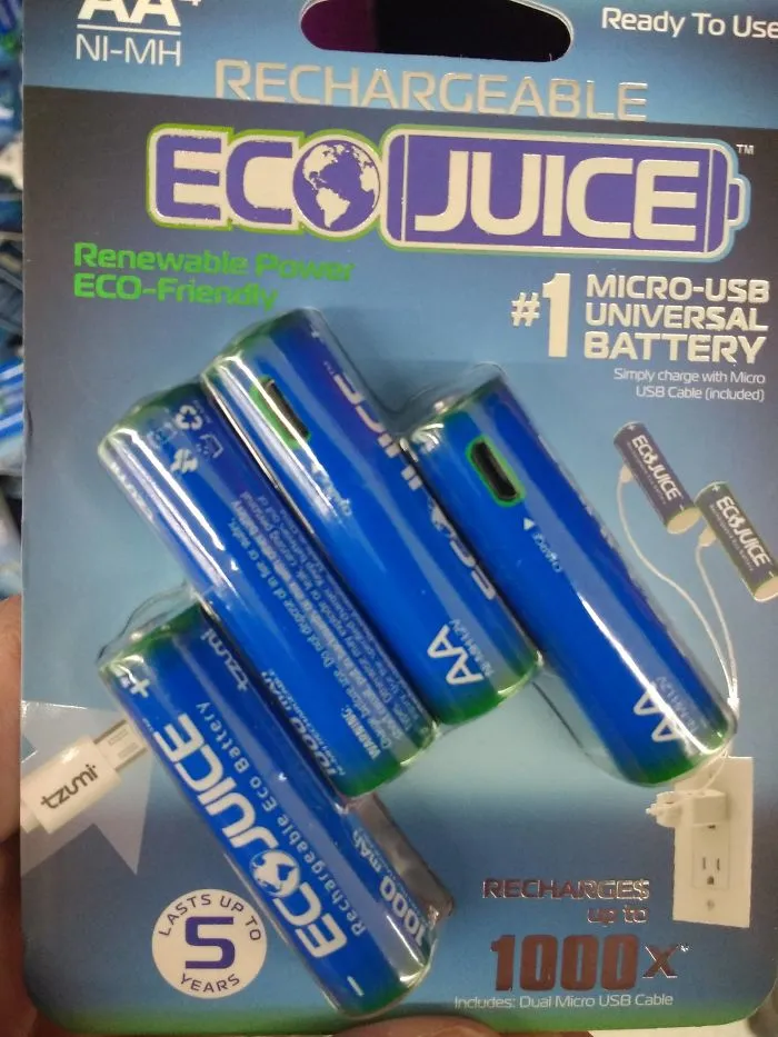 Pilas con puerto usb para recargarlas