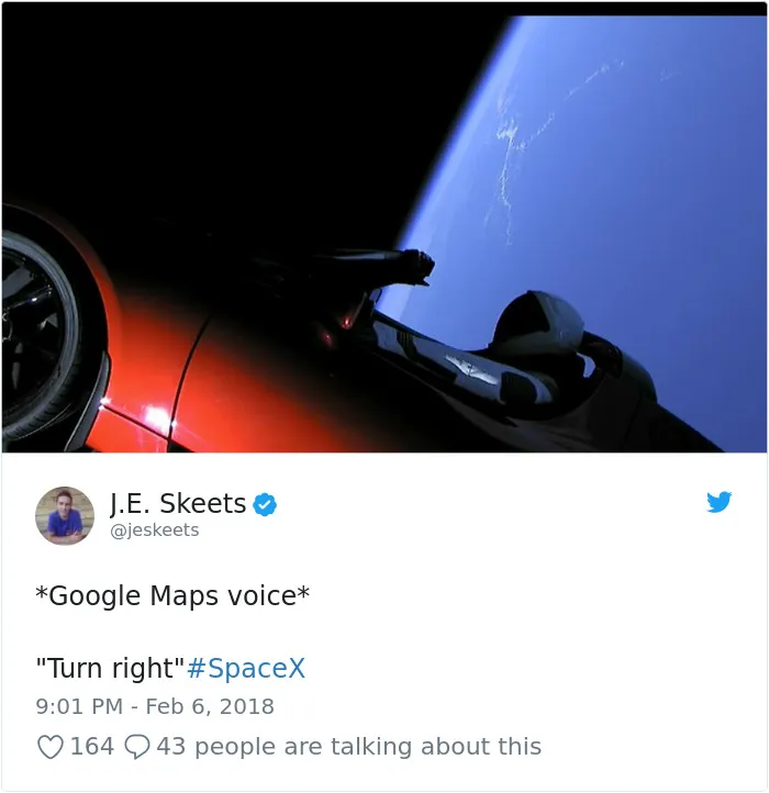47 Of The Funniest Reactions To Elon Musk Sending Tesla Car To Mars
