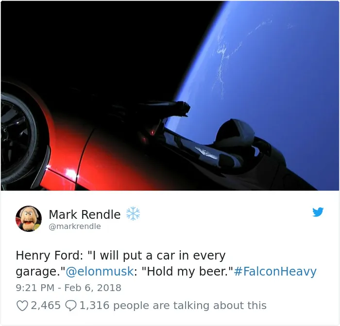 47 Of The Funniest Reactions To Elon Musk Sending Tesla Car To Mars