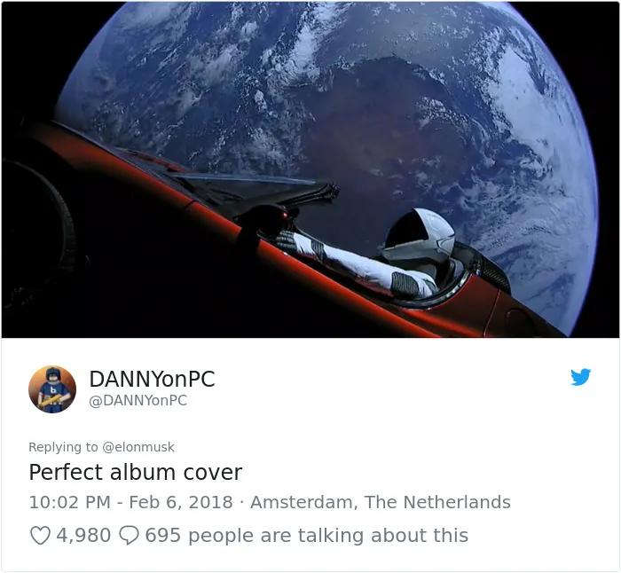 47 Of The Funniest Reactions To Elon Musk Sending Tesla Car To Mars