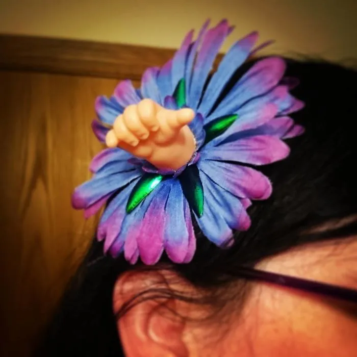 Productive Evening Spent Gluing Dead Things And Doll Parts To Flowers