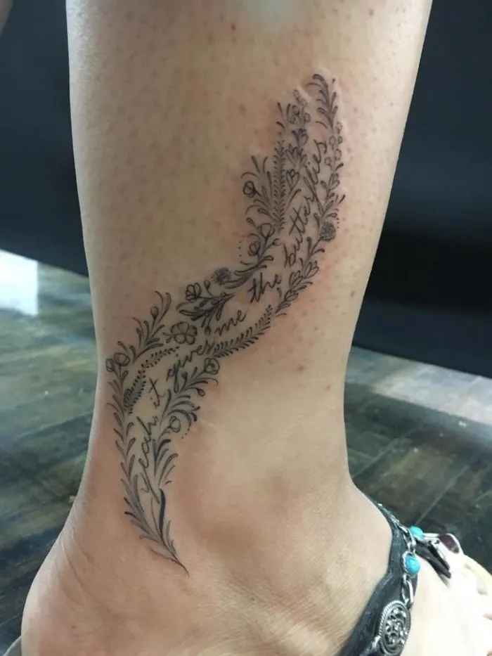 Got This In Memory Of Chris Cornell Right After He Died. He And His Band (Soundgarden) Meant A Lot To Me So I Got Lyrics From The Song "Outshined" Amongst Flowers, My Own "Sound Garden". It Says "Yeah, It Gives Me The Butterflies" Because That's What His Music Does For Me.
