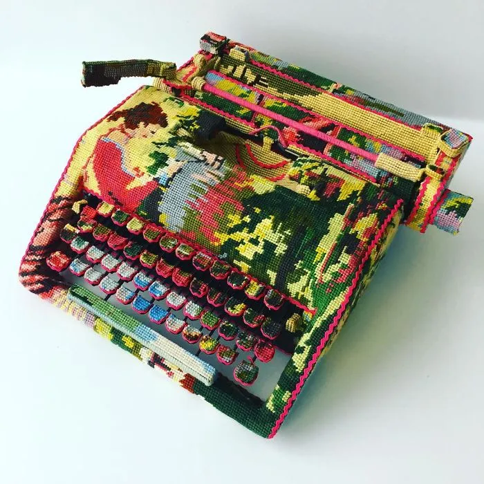 Artist Gives A Second Life To Vintage Household Objects By "Dressing Them Up" In Cross-Stitched Patterns