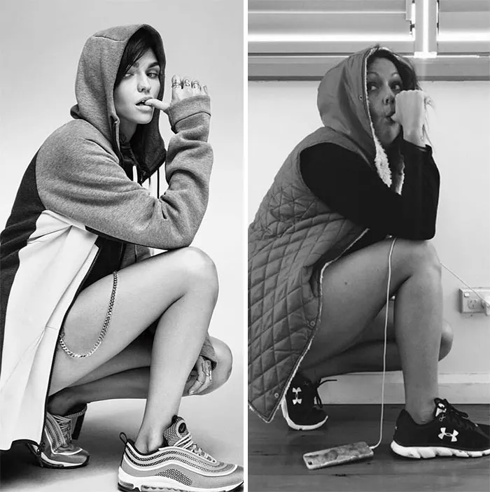 Woman Continues To Hilariously Recreate Celebrity Instagram Pics, And The Result Is Better Than The Original
