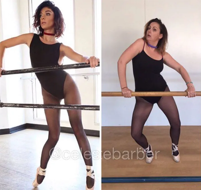 Woman Continues To Hilariously Recreate Celebrity Instagram Pics, And The Result Is Better Than The Original