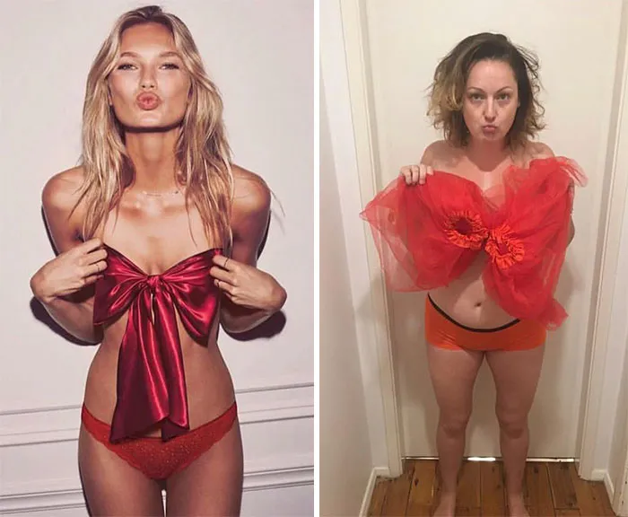 Woman Continues To Hilariously Recreate Celebrity Instagram Pics, And The Result Is Better Than The Original