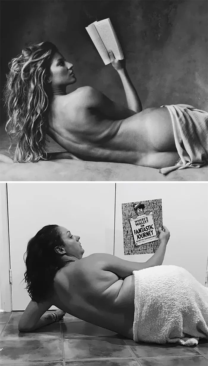 Woman Continues To Hilariously Recreate Celebrity Instagram Pics, And The Result Is Better Than The Original