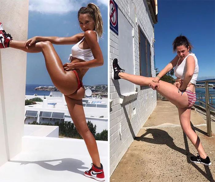 Woman Continues To Hilariously Recreate Celebrity Instagram Pics, And The Result Is Better Than The Original