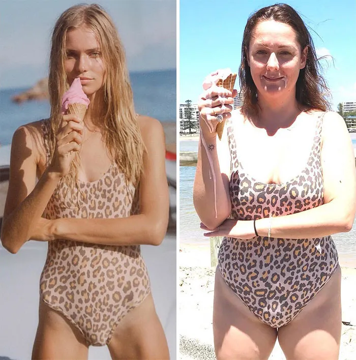 Woman Continues To Hilariously Recreate Celebrity Instagram Pics, And The Result Is Better Than The Original