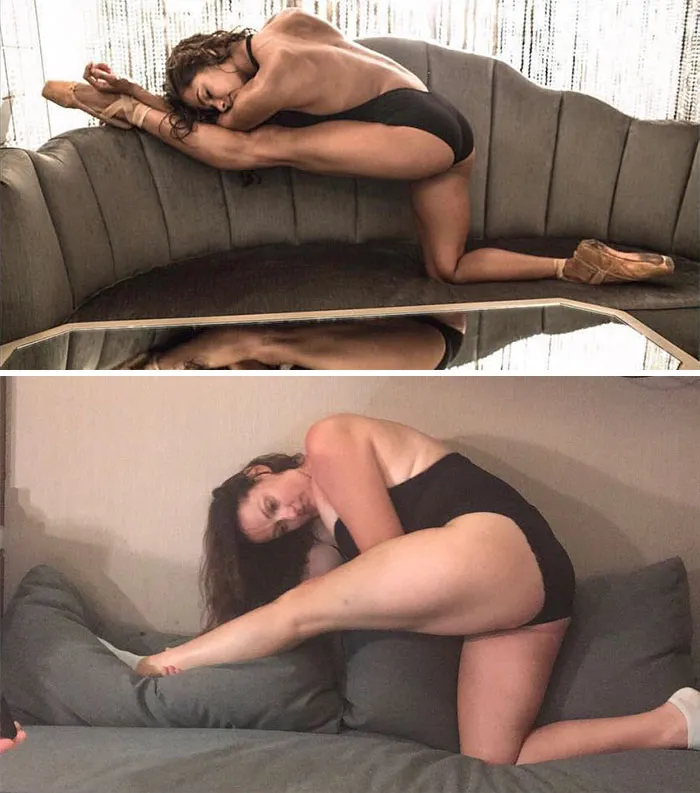 Woman Continues To Hilariously Recreate Celebrity Instagram Pics, And The Result Is Better Than The Original