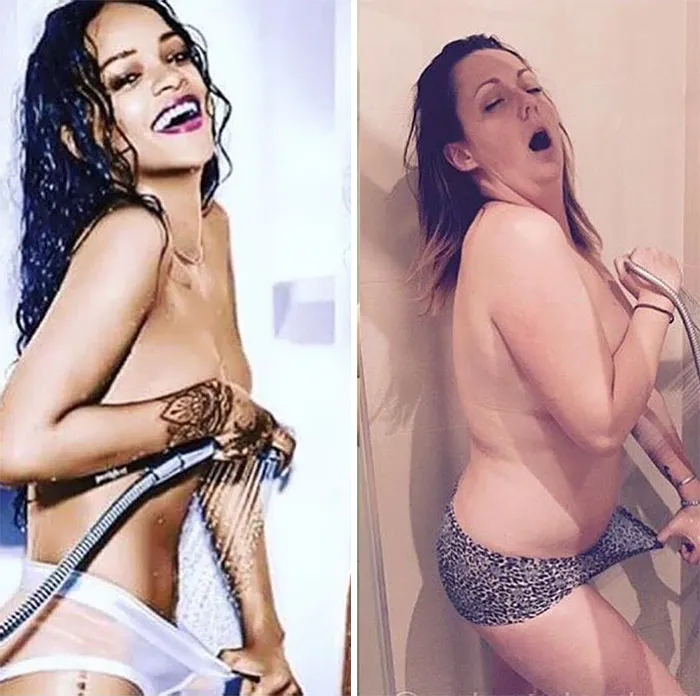 Woman Continues To Hilariously Recreate Celebrity Instagram Pics, And The Result Is Better Than The Original