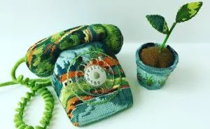 Artist Gives A Second Life To Vintage Household Objects By "Dressing Them Up" In Cross-Stitched Patterns