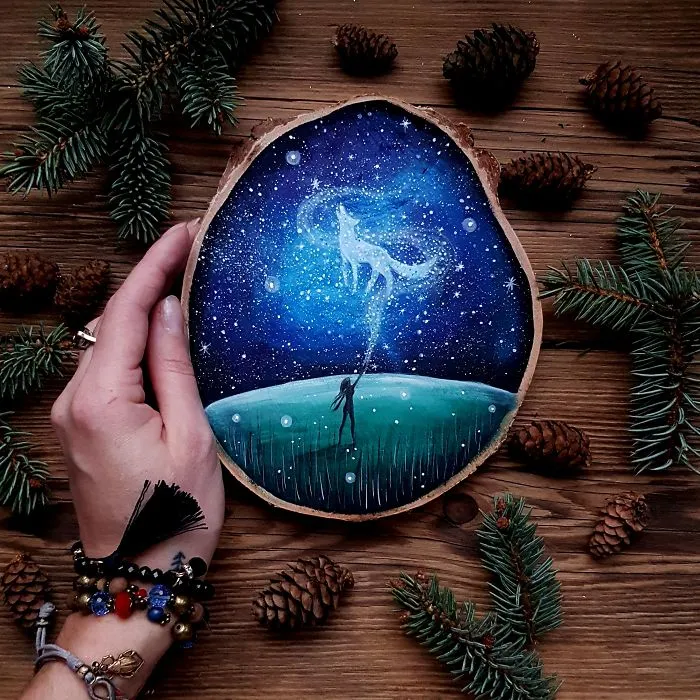 My 30 Magical Paintings On Wood That Are Inspired By Forests
