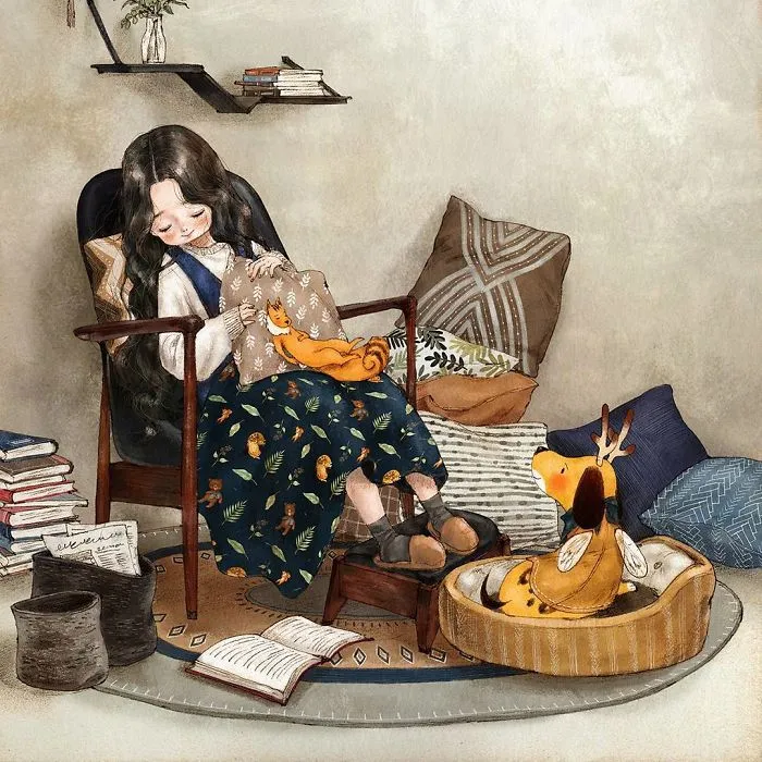Happiness In Living Alone Revealed In 65 Illustrations By Korean Artist