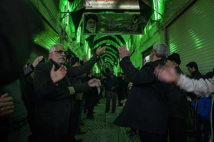 Imam Hussein Mourning. Mourners Are Beating Their Chests For Imam Hussein Shahadat (Martyr) Anniversary