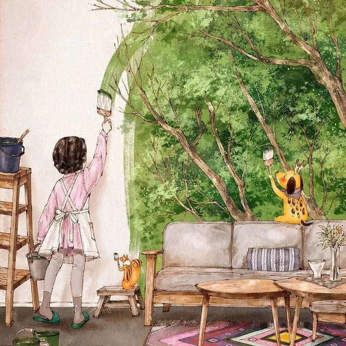 Happiness In Living Alone Revealed In 65 Illustrations By Korean Artist