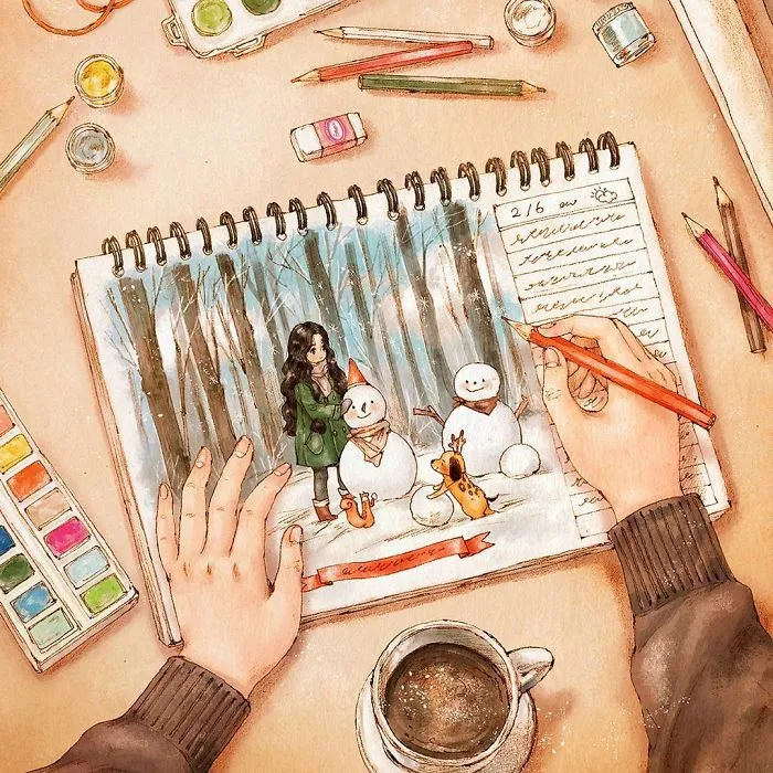 Happiness In Living Alone Revealed In 65 Illustrations By Korean Artist